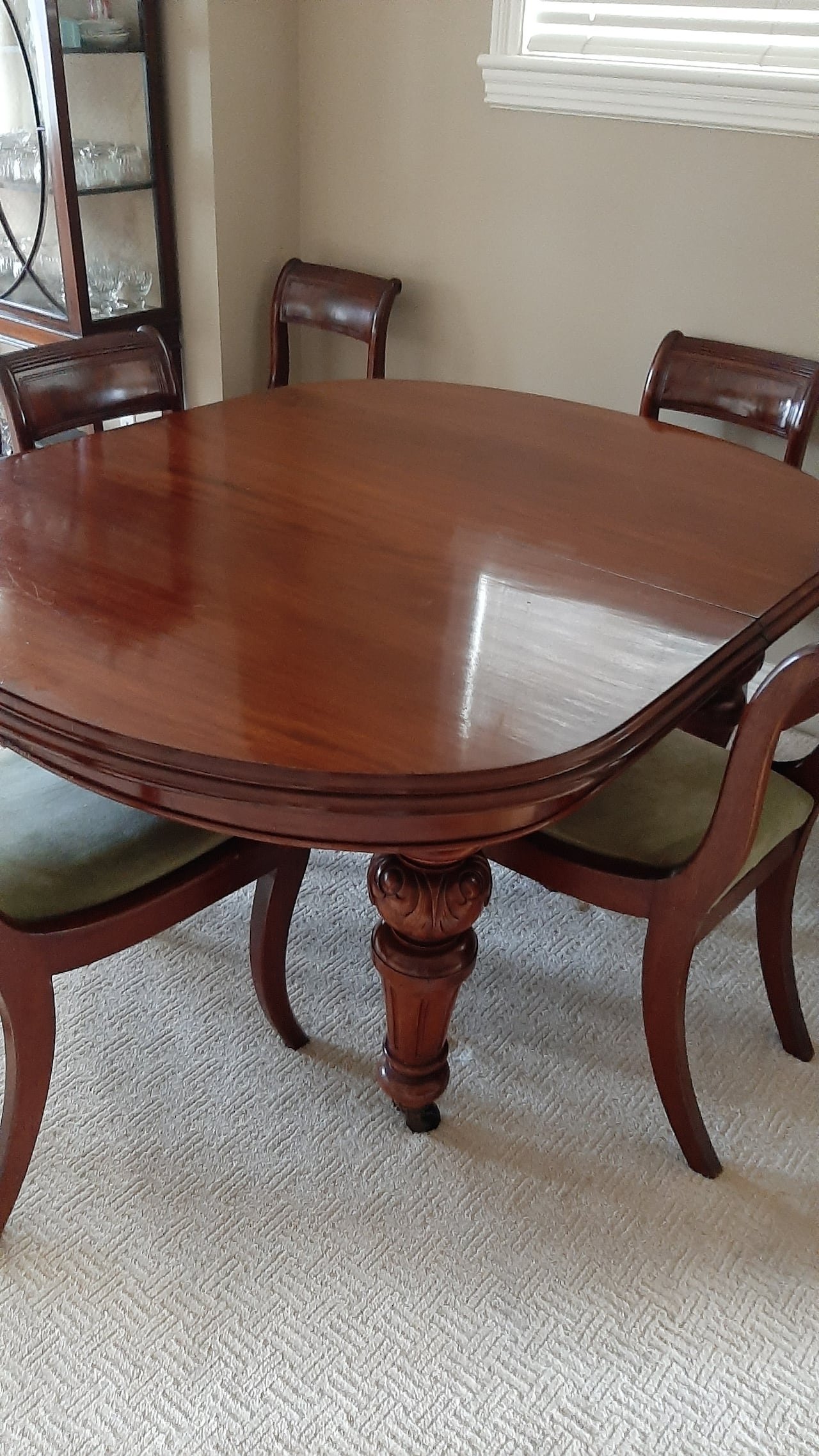 default-741 Mahogany dining room table and a glass china cabinet